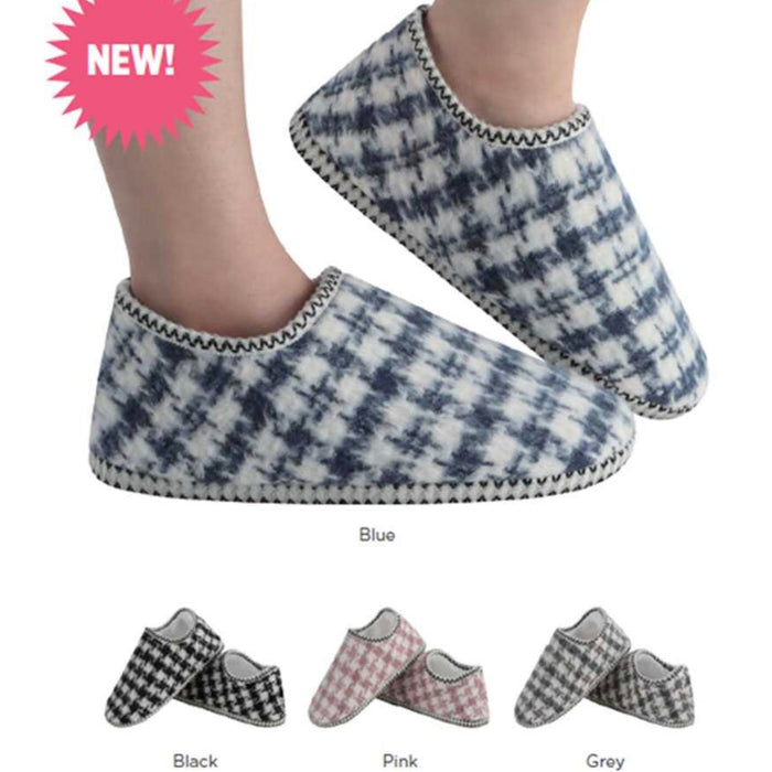 Women's Houndstooth Cabin Bootie Snoozies FINAL SALE