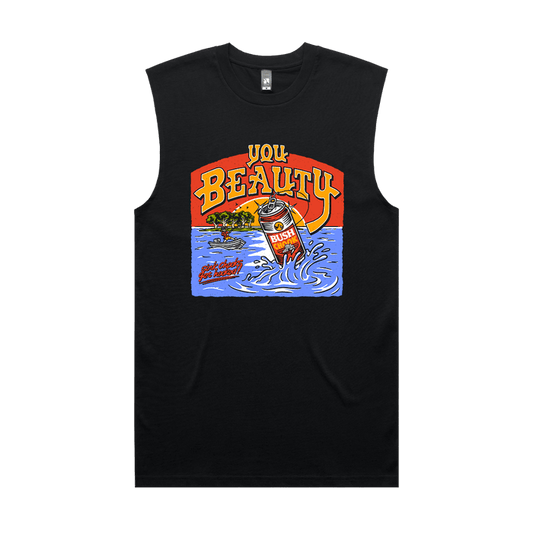 You Beauty Muscle Tee Black T-Shirt Bush Chook